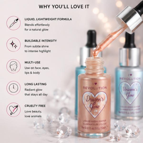 Makeup Revolution Fantasy Liquid Highlighter Dragons, Mermaid & Unicorn Glow