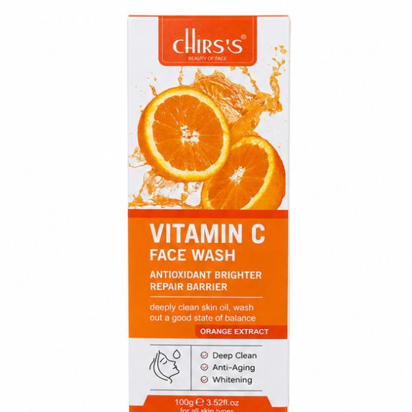 Chris's Beauty Vitamin C & Orange Extract Face Wash – Deep Cleansing, Brightening Facial Cleanser for Daily Use, Removes Oil, Dirt & Impurities