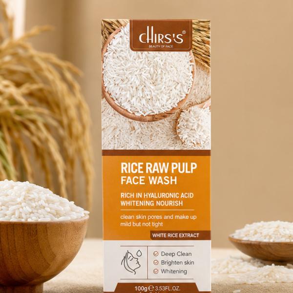 Chris’s Beauty Rice Raw Pulp Face Wash with Hyaluronic Acid 100g Brightening Deep Clean
