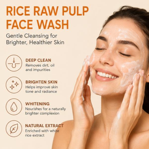 Chris’s Beauty Rice Raw Pulp Face Wash with Hyaluronic Acid 100g Brightening Deep Clean