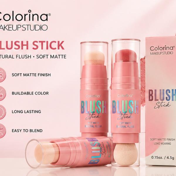 Colorina Makeup Studio Blush Stick Soft Matte Finish Long-Wearing 4.5g