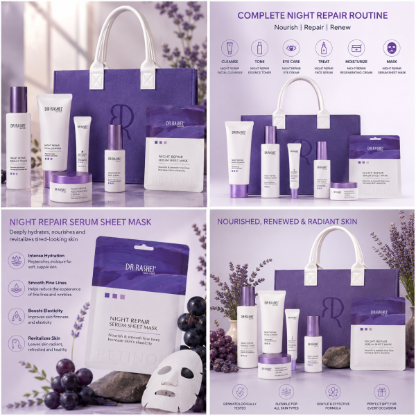 Dr. Rashel Complete Night Repair Routine Skincare Set – Nourish, Repair & Renew