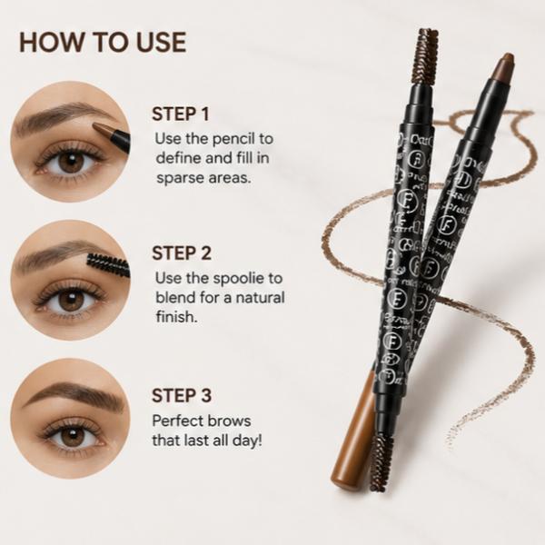 Dual Ended Eyebrow Pencil Define Fill Shape Natural Looking Perfect Brows