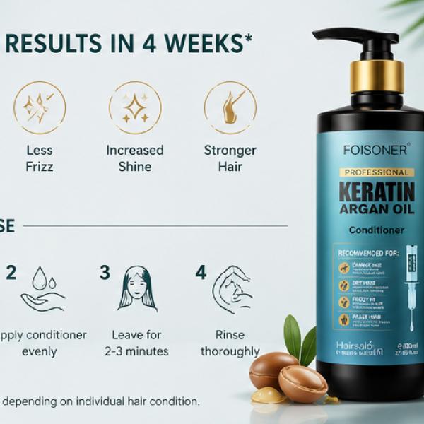 Foisoner Professional Keratin & Argan Oil Conditioner – Salon Repair Hair Care