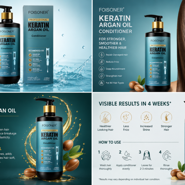 Foisoner Professional Keratin & Argan Oil Conditioner – Salon Repair Hair Care