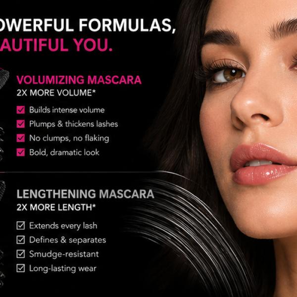 Her Own Beauty Mascara Duo Lengthening & Volumizing 2-Piece Curling Mascara