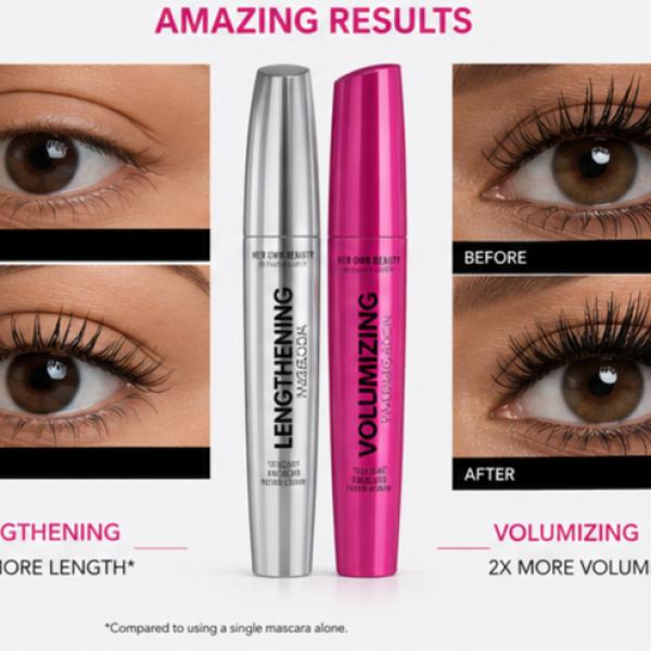Her Own Beauty Mascara Duo Lengthening & Volumizing 2-Piece Curling Mascara