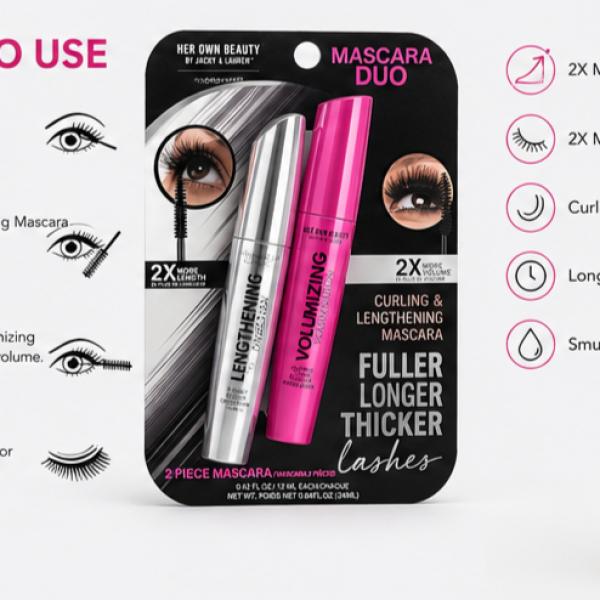 Her Own Beauty Mascara Duo Lengthening & Volumizing 2-Piece Curling Mascara