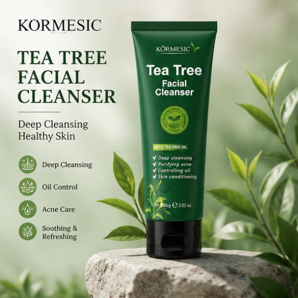 Kormesic Tea Tree Facial Cleanser with Tea Tree Oil Deep Cleansing Oil Control Face Wash