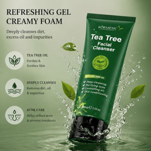 Kormesic Tea Tree Facial Cleanser with Tea Tree Oil Deep Cleansing Oil Control Face Wash