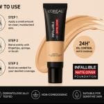 L’Oréal Paris Infallible 24H Matte Cover Foundation – Full Coverage Oil Control