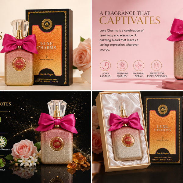 Luxe Charms Eau de Parfum Natural Spray 100ml – Long-Lasting Luxury Fragrance