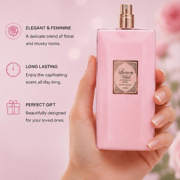 Luxury Intensely Pink Eau de Parfum for Women Long Lasting Floral Sweet Fragrance Spray