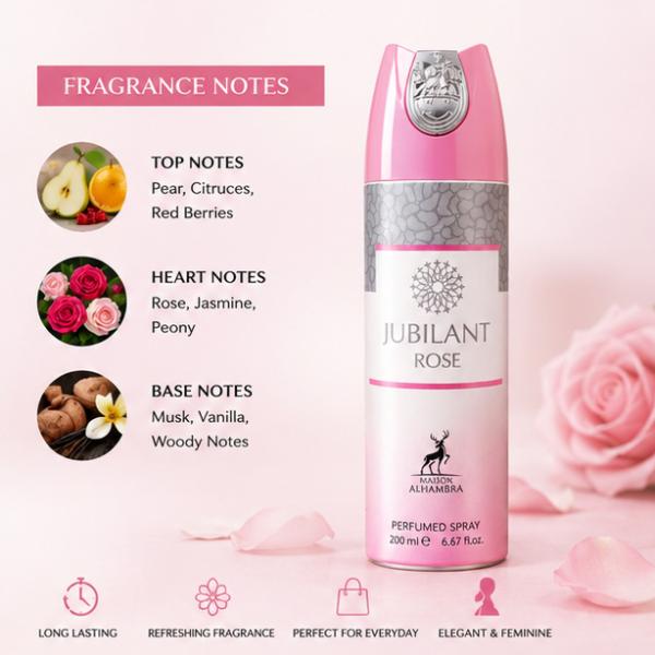 Maison Alhambra Jubilant Rose Perfume Spray Long Lasting Floral Fragrance for Women