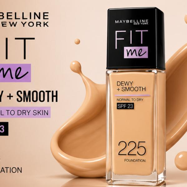 Maybelline New York Fit Me Dewy + Smooth Foundation 225 SPF 23 Normal to Dry Skin