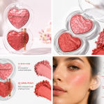 MSYAHO Heart Duo Baked Powder Makeup – Dual Color Face Powder Compact for a Soft Radiant Natural Finish