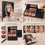 Nora Flowers All-in-1 Makeup Palette Notebook Beauty Kit Multi-Color Cosmetics Set