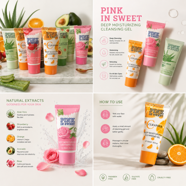 Pink In Sweet Deep Moisturizing Cleansing Gel – Hydrating Facial Cleanser