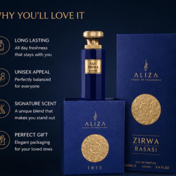 Rasasi Zirwa Eau de Parfum 100ml Long Lasting Luxury Fragrance for Men