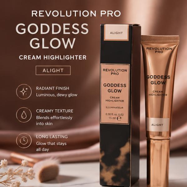 Revolution Pro Goddess Glow Cream Highlighter Alight Radiant Illuminating Face Highlighter