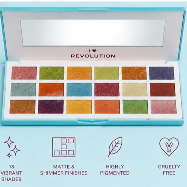 I Love Revolution Sprinkle Eyeshadow Palette – 18 Color Matte & Shimmer Eyeshadow Palette for Everyday & Bold Eye Makeup Looks