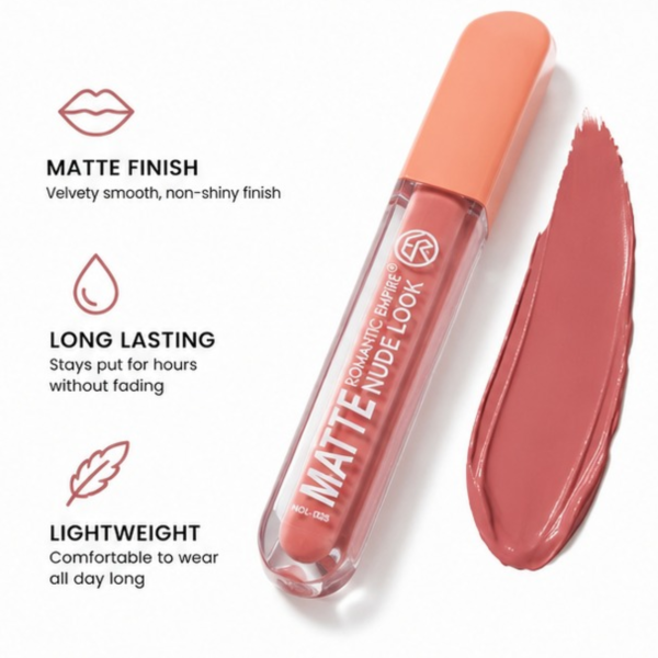 Romantic Empire Matte Nude Look Liquid Lipstick Long Lasting Velvet Lip Color