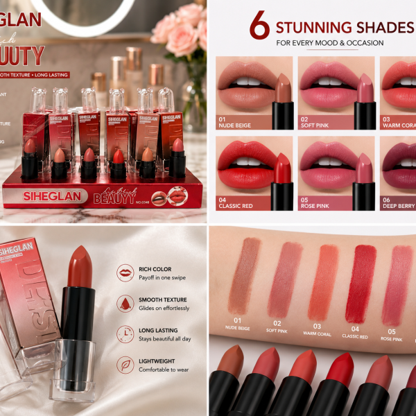 Siheglan Matte Lipstick – Long Lasting Super Pigmented Velvet Matte Lip Color