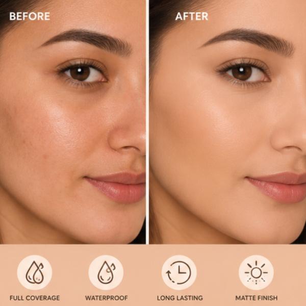 TN Kacheesy K Kachees Even Tone High Coverage Foundation 24ml Waterproof Long Wear