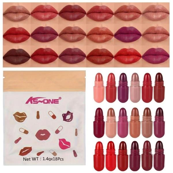 LMG BROTHS Mini Matte Lipstick Pods Set – Portable Travel Size Silky Smooth Finish