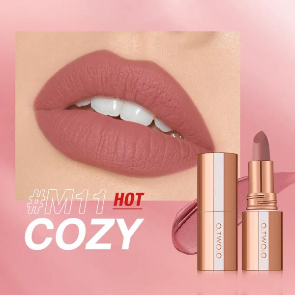 O.TWO.O Matte Bullet Lipstick – Rich Pigmentation, Smooth Application, Long-Lasting Wear