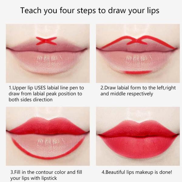 MISS ROSE 2-in-1 Lip Liner and Lipstick - Waterproof, High Pigment