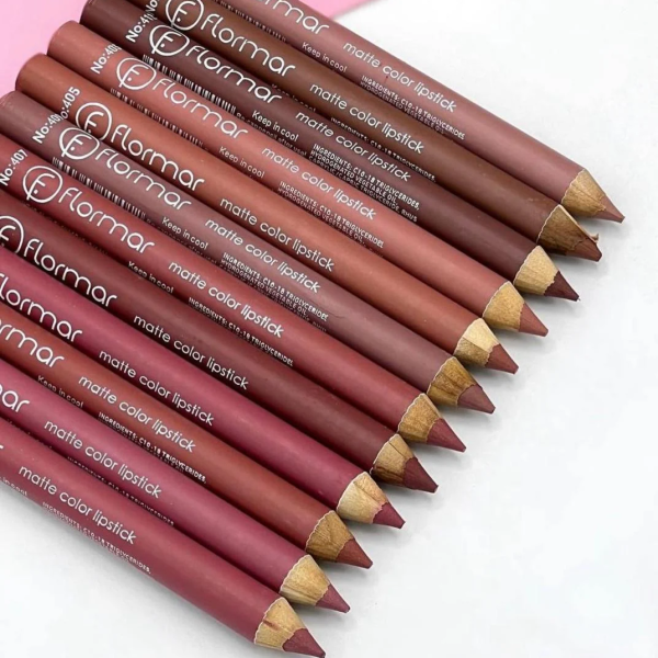 Lip Liner Pencil Set of 12 Shades - Dual Use as Lip Liner & Matte Lipstick