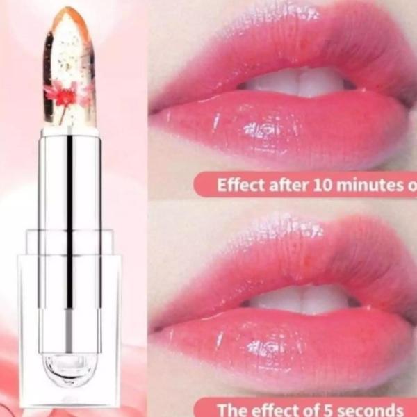 Magic Temperature Color Changing Lipstick 6-Pack with Real Flower in Transparent Jelly Balm