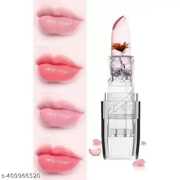 Magic Temperature Color Changing Lipstick 6-Pack with Real Flower in Transparent Jelly Balm