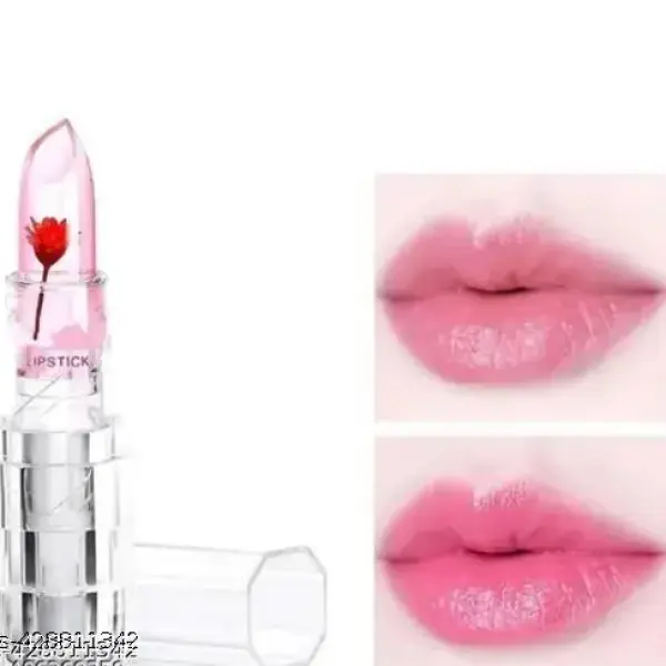 Magic Temperature Color Changing Lipstick 6-Pack with Real Flower in Transparent Jelly Balm