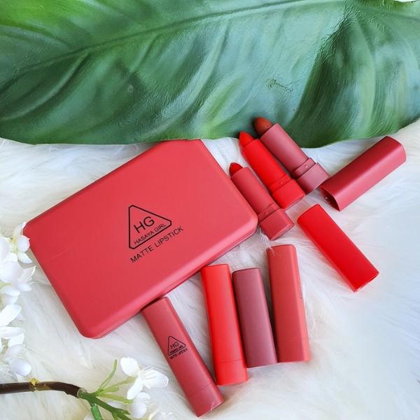 Hengfang 6 in 1 Matte Lipstick Set - Waterproof Six-Color Lip Kit