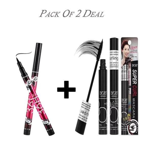 BOB Super Curl Waterproof Black Mascara with Volume, Lengthening and Smudge-Resistant Formula