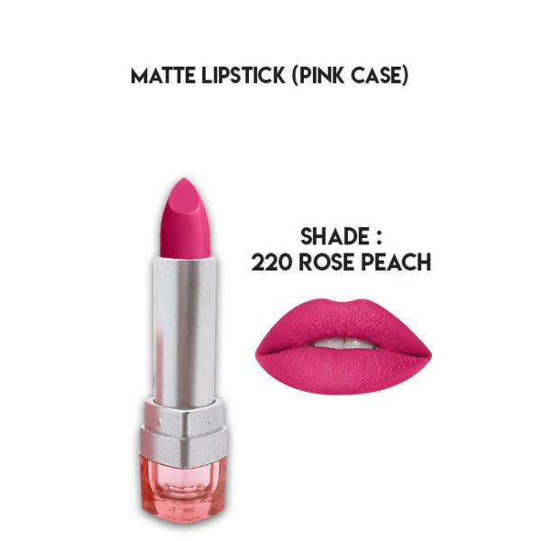 Glamorous Face Matte Lipstick with Vitamin E & Aloe Vera - Pink Case