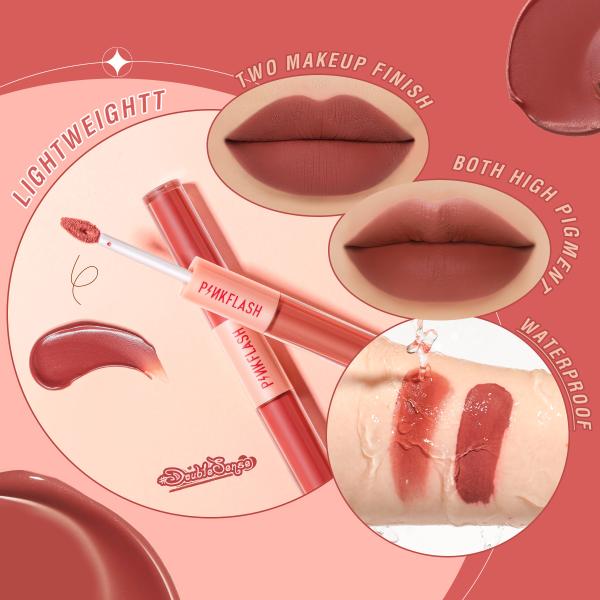 PinkFlash Duo 2-in-1 Liquid Matte Lipstick with Misty Effect PF-L13