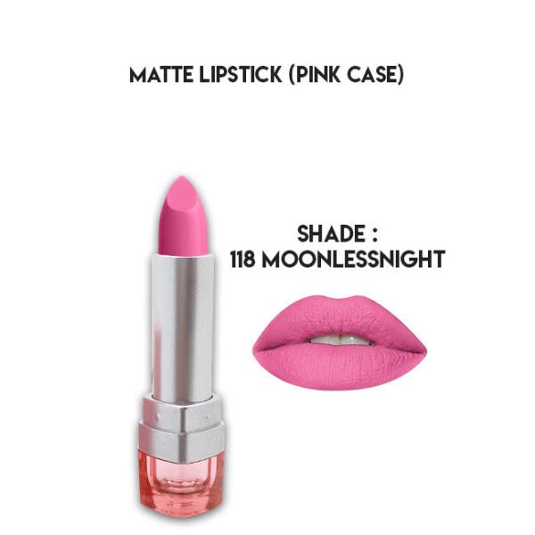 Glamorous Face Matte Lipstick with Vitamin E & Aloe Vera - Pink Case