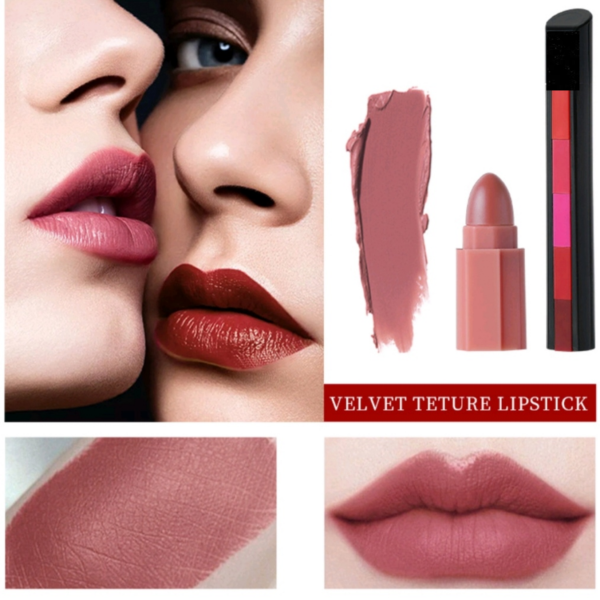 Beautious 5 in 1 Matte Lipstick Kit - 5 Shades in Poppy and Nude Variants