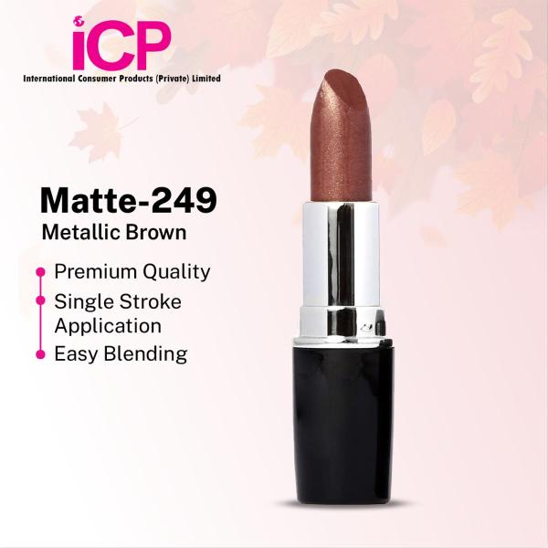 Swiss Miss Metallic Brown Lipstick MATTE-249 - Matte Finish Lip Color