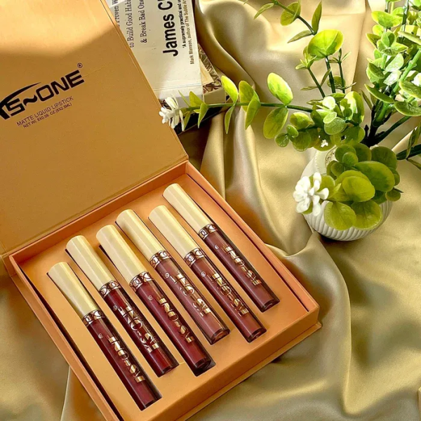 KS ONE 6-Piece Matte Lip Gloss Set with Long-Lasting Moisturizing Formula ZH507