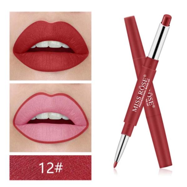 MISS ROSE 2-in-1 Lip Liner and Lipstick - Waterproof, High Pigment