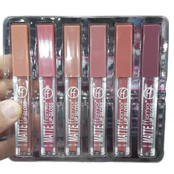 6-Piece Nude Red Matte Lipgloss Set – Long-lasting Matte Liquid Lipsticks