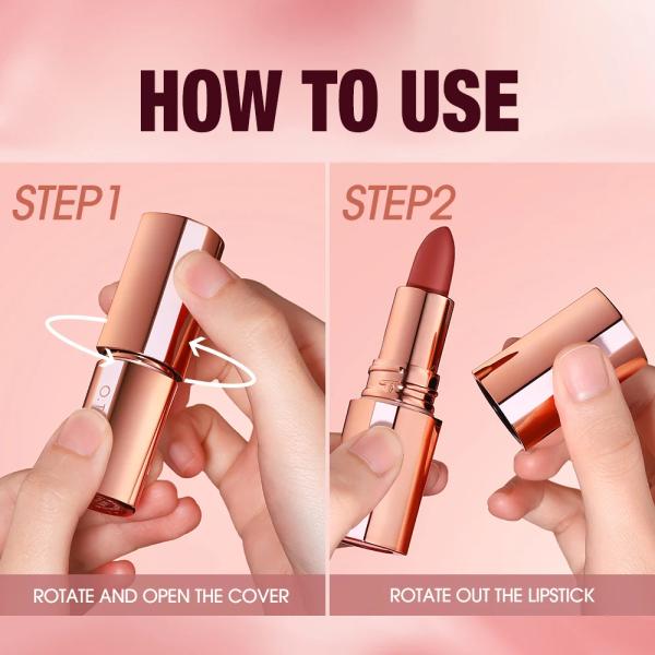 O.TWO.O Matte Bullet Lipstick – Rich Pigmentation, Smooth Application, Long-Lasting Wear