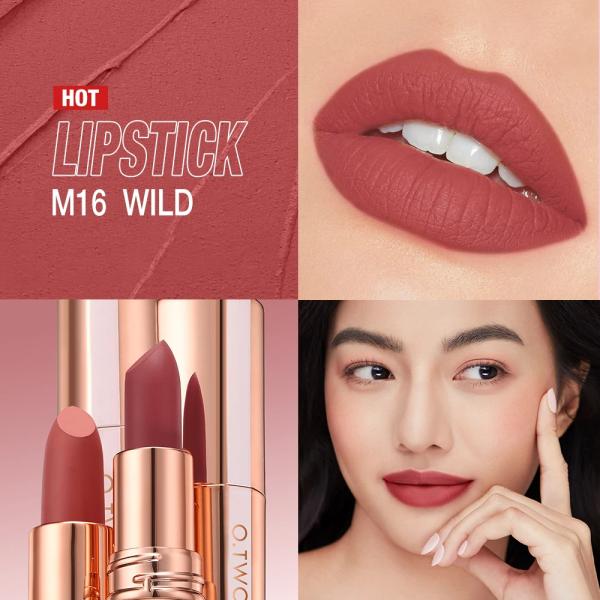 O.TWO.O Matte Bullet Lipstick – Rich Pigmentation, Smooth Application, Long-Lasting Wear