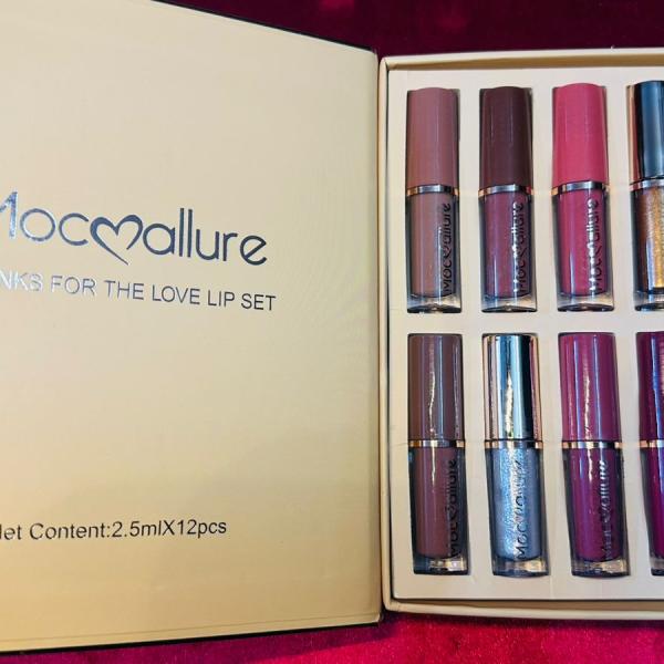 Mocallure 12 Matte Liquid Lipstick Set - Waterproof, Long-Lasting 2.5ml Each