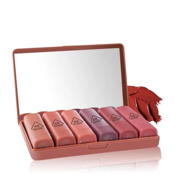 High Quality Organic Matte Waterproof Lipstick Set with 6 Rich Nourishing Shades