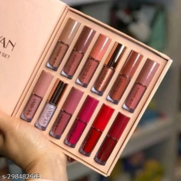 HANDAIYAN 12 Colors Matte Liquid Lipstick Set, 2.5ml Each, Model 0695